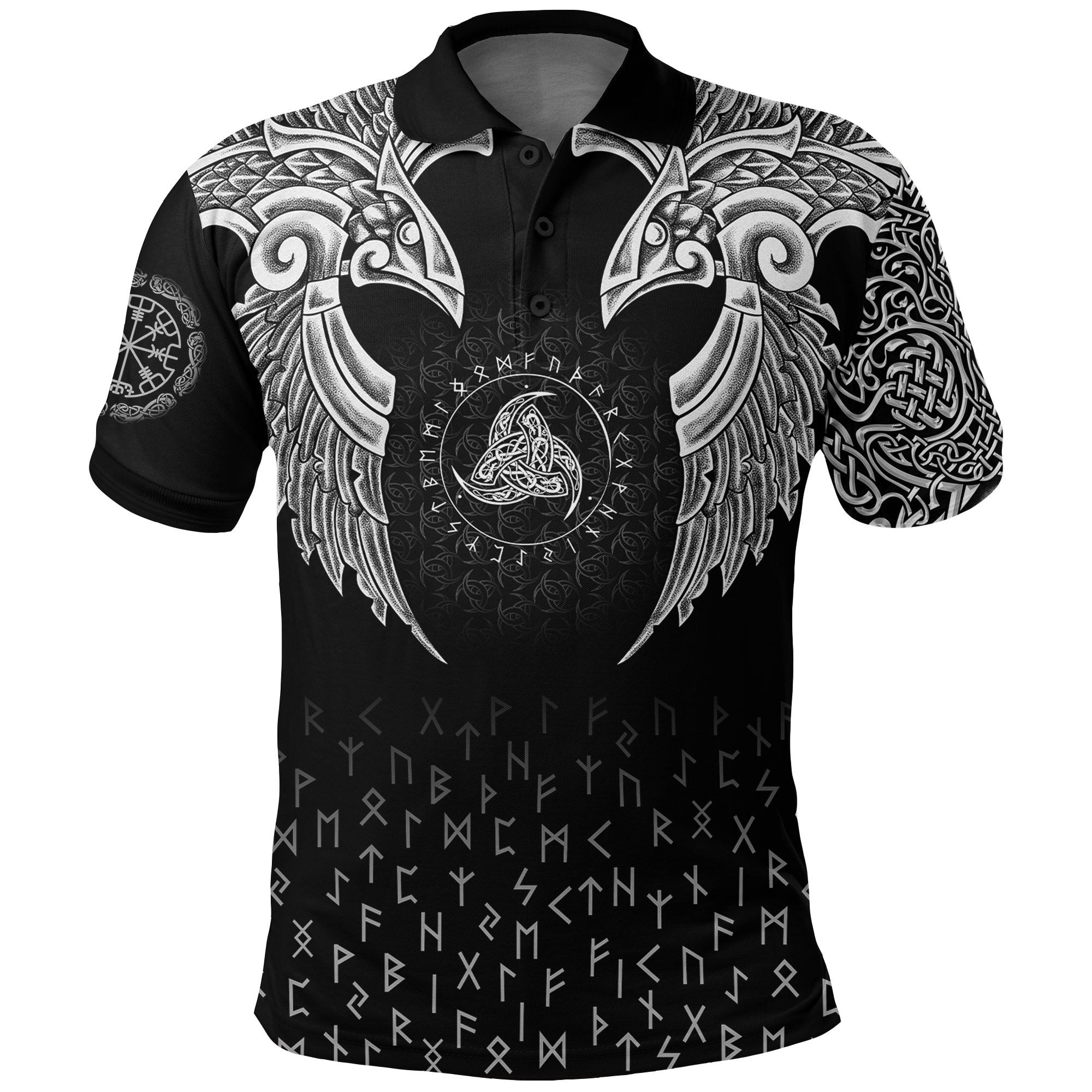 Viking Polo Shirt Nordic Raven Tattoos RLT12 - Wonder Print Shop