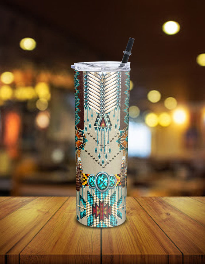 turquoise-blue-pattern-breastplate-native-american-skinny-tumbler