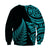 New Zealand Rugby Sweatshirt - Aotearoa Maori Style Turquoise LT13 - Wonder Print Shop