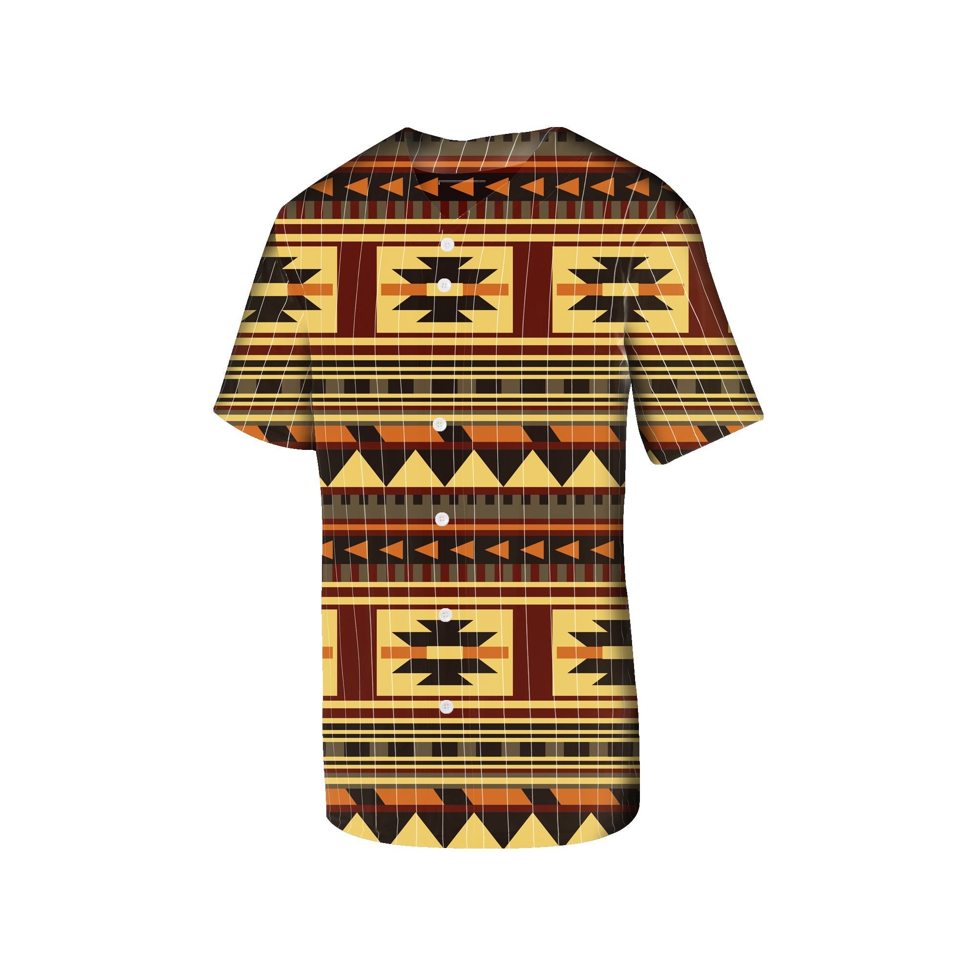 Brown Ethnic Pattern Native American Baseball Jersey LT10 - Wonder Print Shop