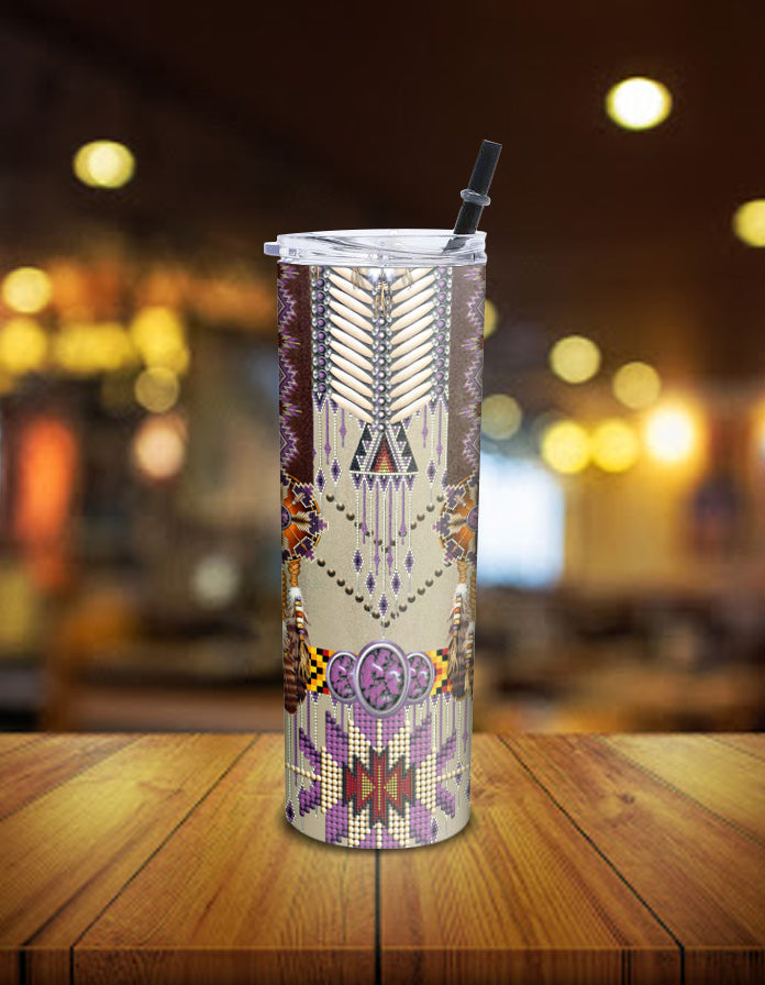 native-american-purple-pattern-breastplate-skinny-tumbler