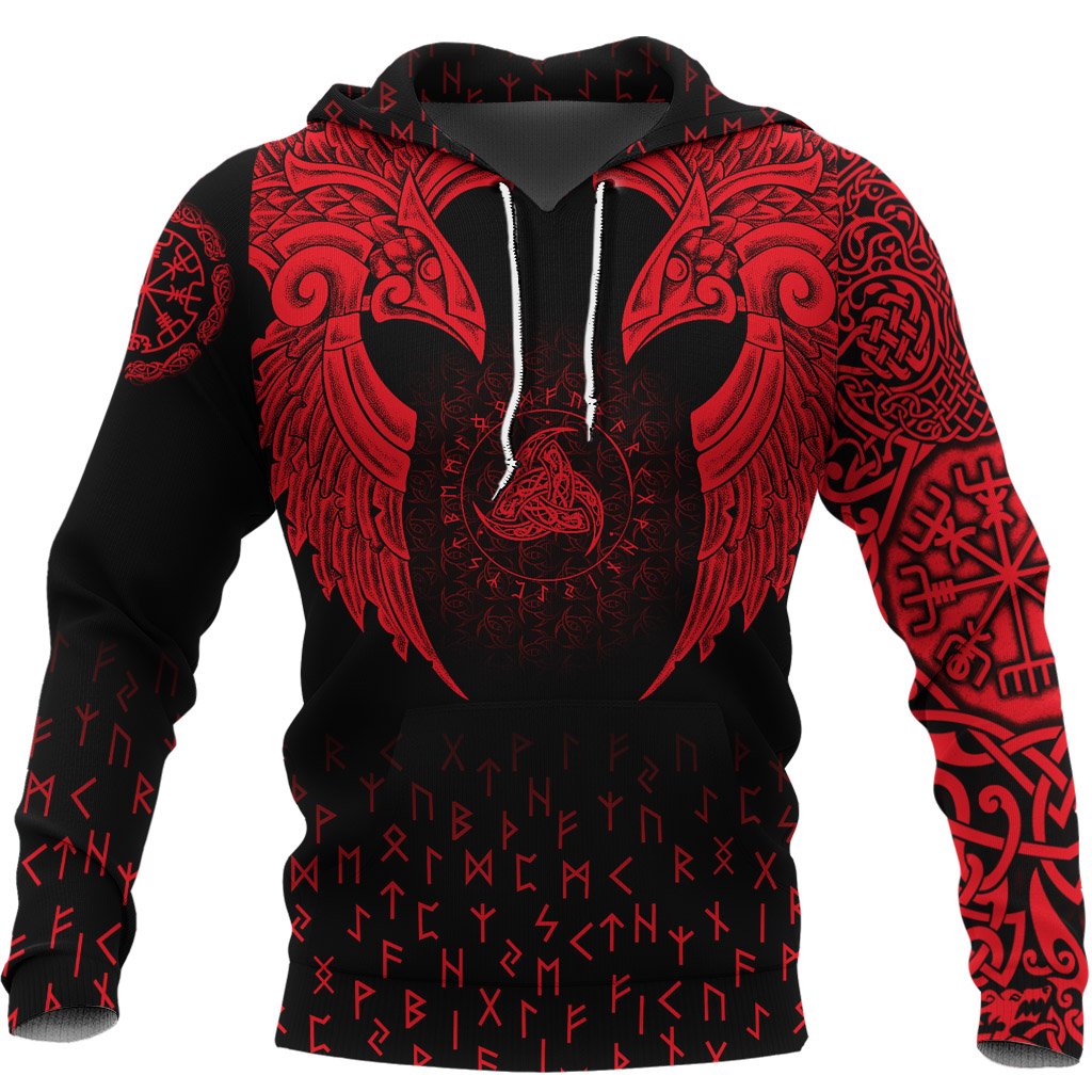 Viking Hoodie Nordic Raven Tattoos RLT12 - Wonder Print Shop