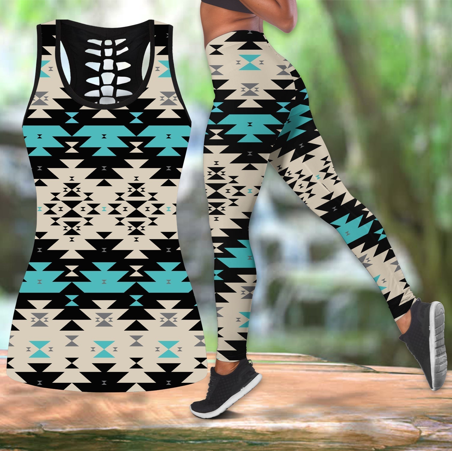 native-american-geometric-seamless-pattern-hollow-tanktop-leggings-set