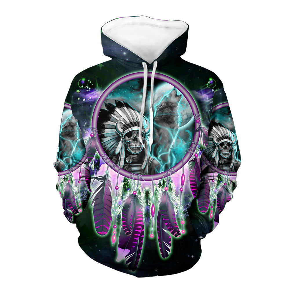 Native American Skull Chief Dream Catcher 3D Hoodie LT10 - Wonder Print Shop