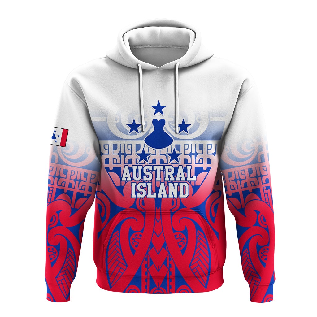Multicolor pullover hoodie with blue star and crest tribal tattoo design