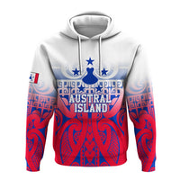 Multicolor pullover hoodie with blue star and crest tribal tattoo design