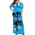 Hawaii Skull Matching Hawaiian Shirt And Dress Mysterious Polynesia and Blue Flowers LT13 - Wonder Print Shop