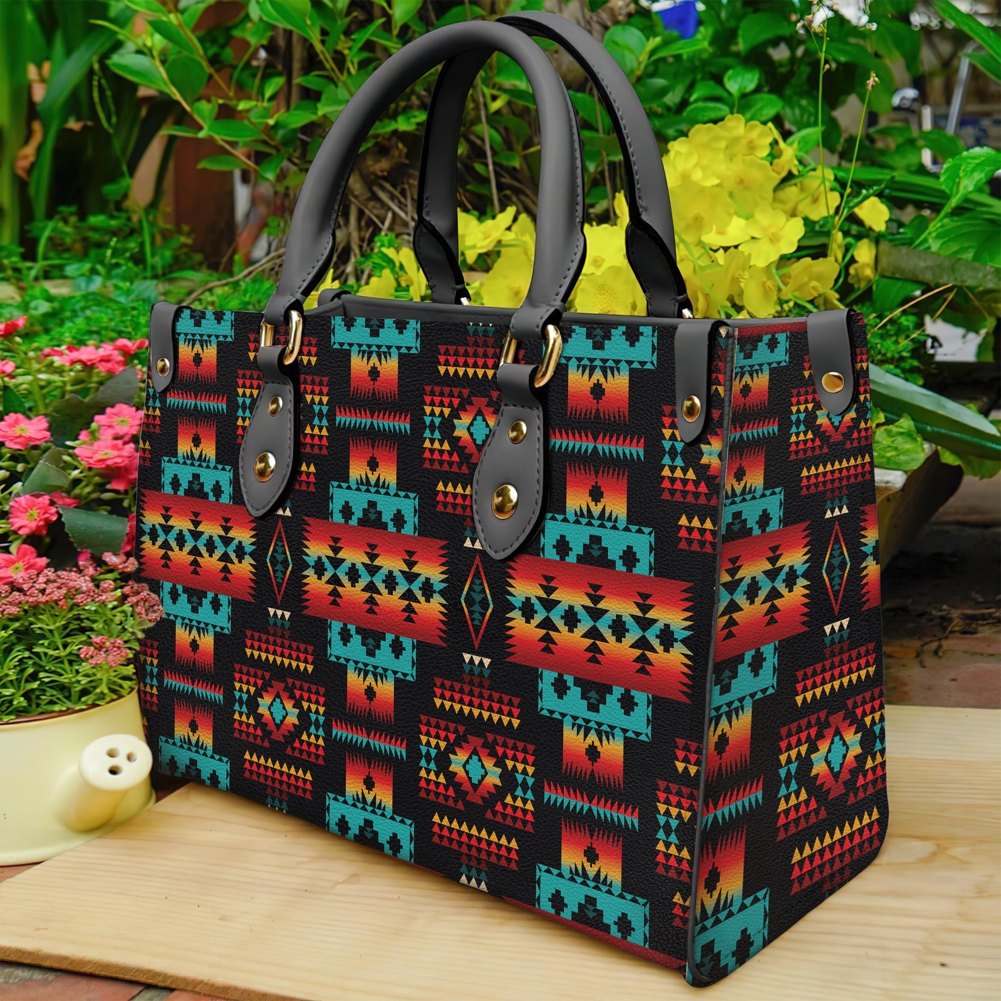 black-native-american-tribes-pattern-leather-bag