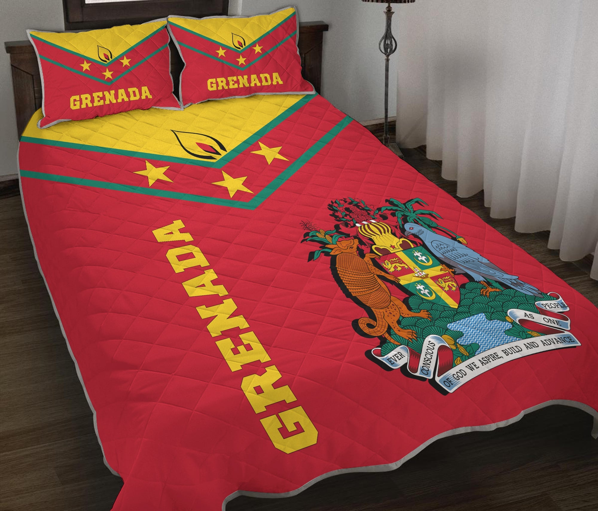 Grenada Quilt Bed Set - Proud Grenadian LT12 - Wonder Print Shop