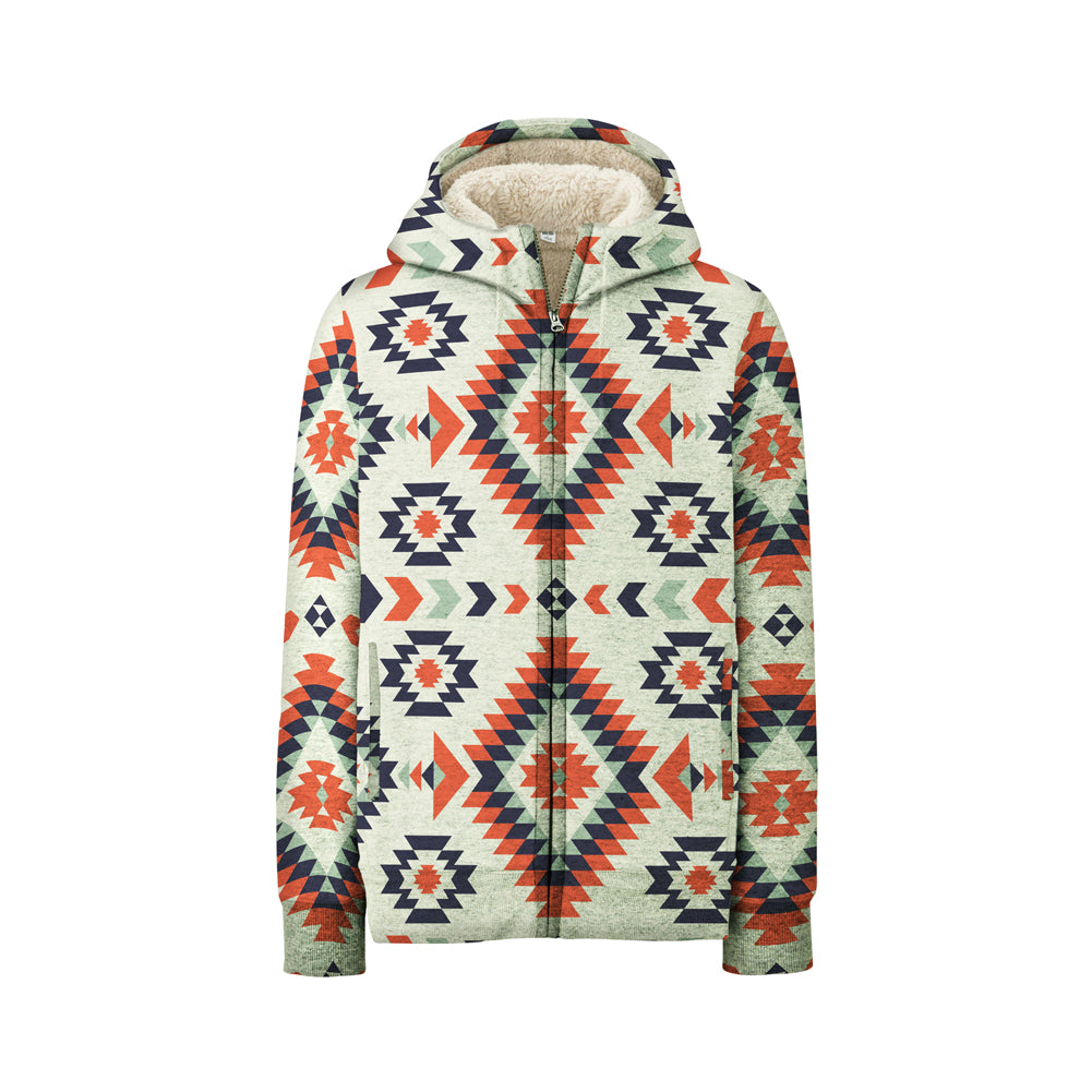 pink-geometric-pattern-native-american-3d-fleece-hoodie