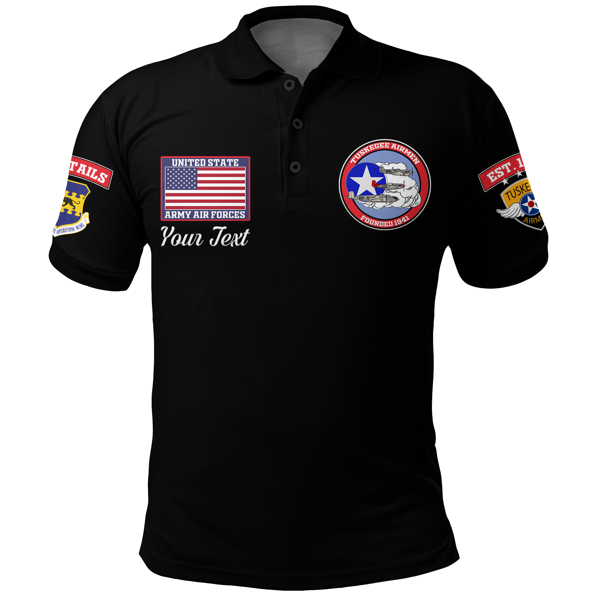 Custom Tuskegee Airmen The Red Tails Pride Polo Shirt LT12 - Wonder Print Shop