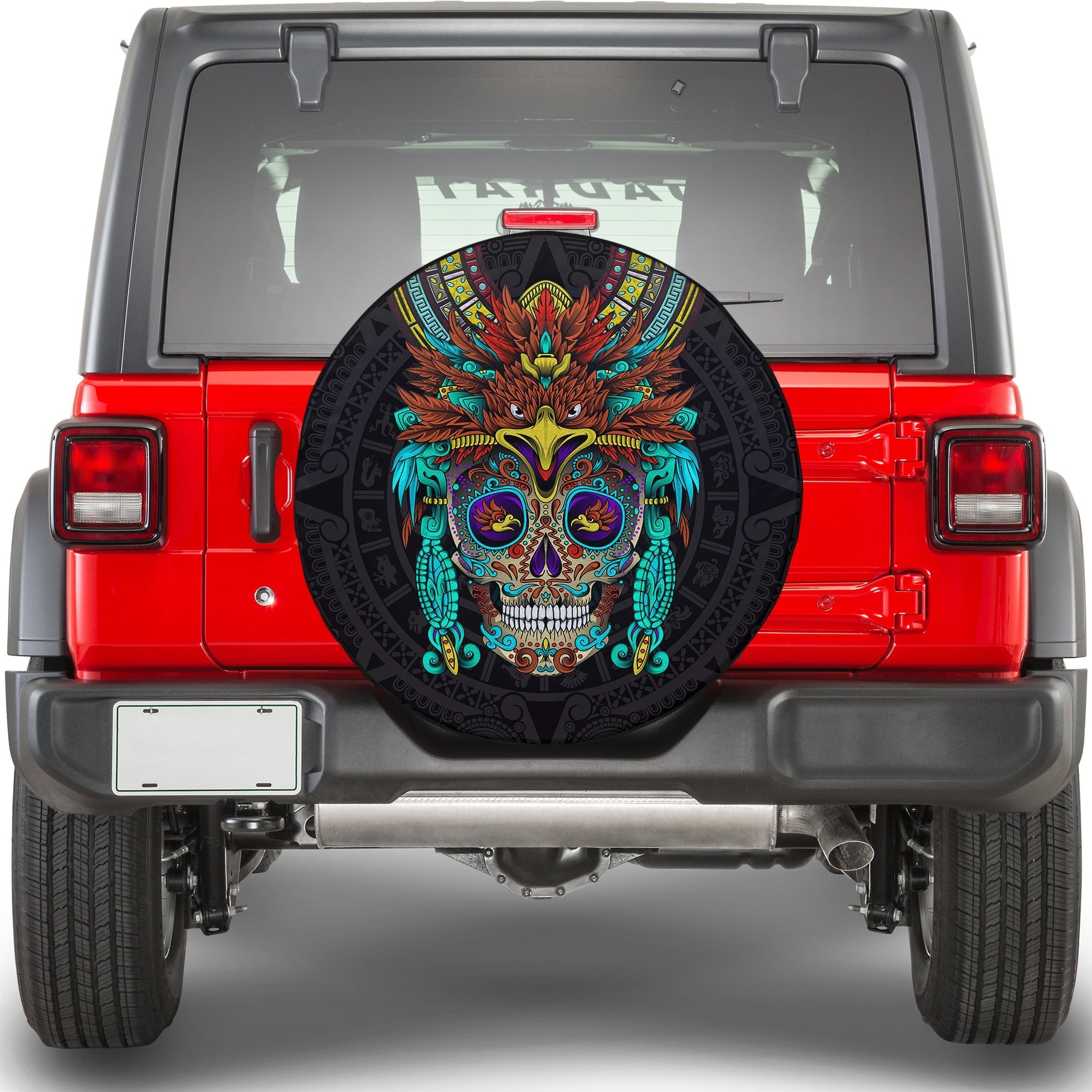 Mexico Spare Tire Cover - Mexican Skull Eagles Aztec Ver.01 LT13 - Wonder Print Shop