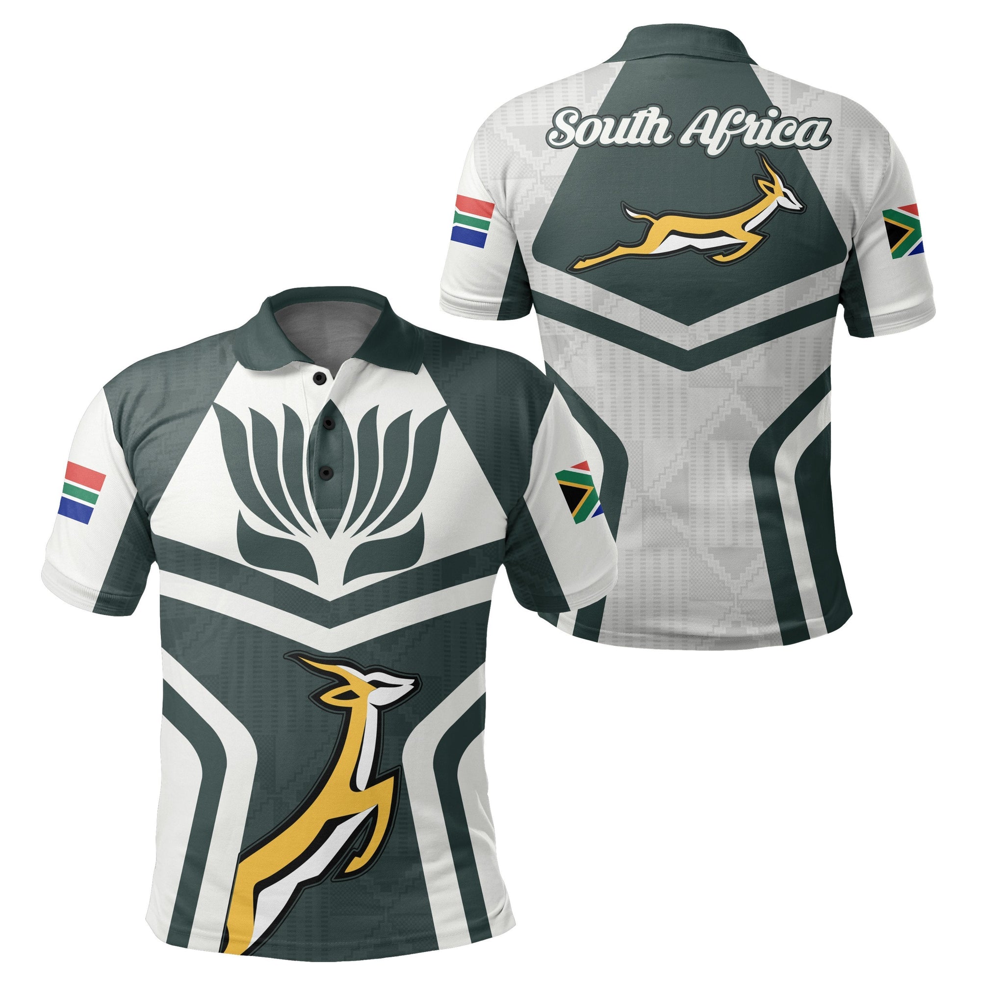 African Golf Shirts South African Springbok Protea Polo Shirt Ryan Style - Wonder Print Shop