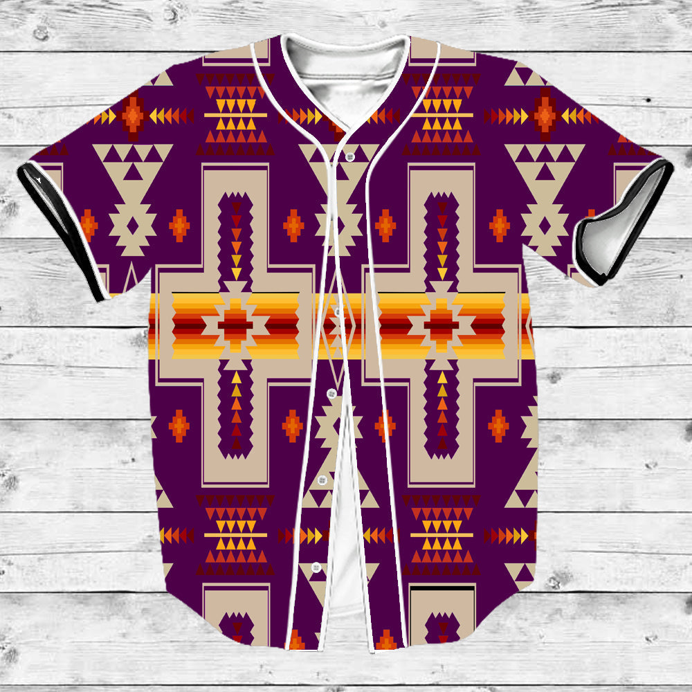 Purrple Tribe Design Native American Baseball Jersey LT10 - Wonder Print Shop