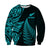 New Zealand Rugby Sweatshirt - Aotearoa Maori Style Turquoise LT13 - Wonder Print Shop