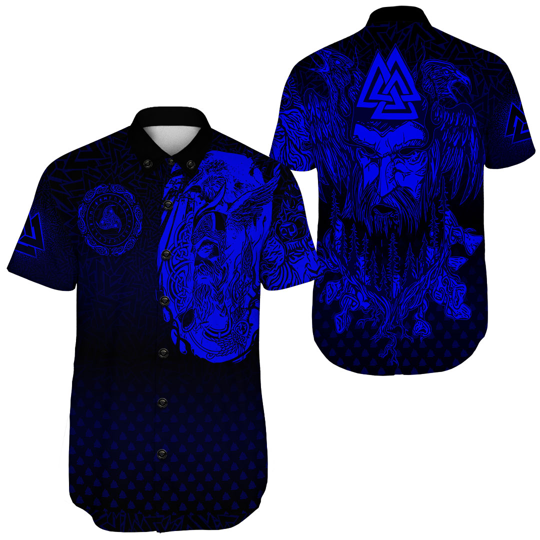 viking-clothing-viking-odin-raven-tattoo-style-blue-version-shorts-sleeve-shirt