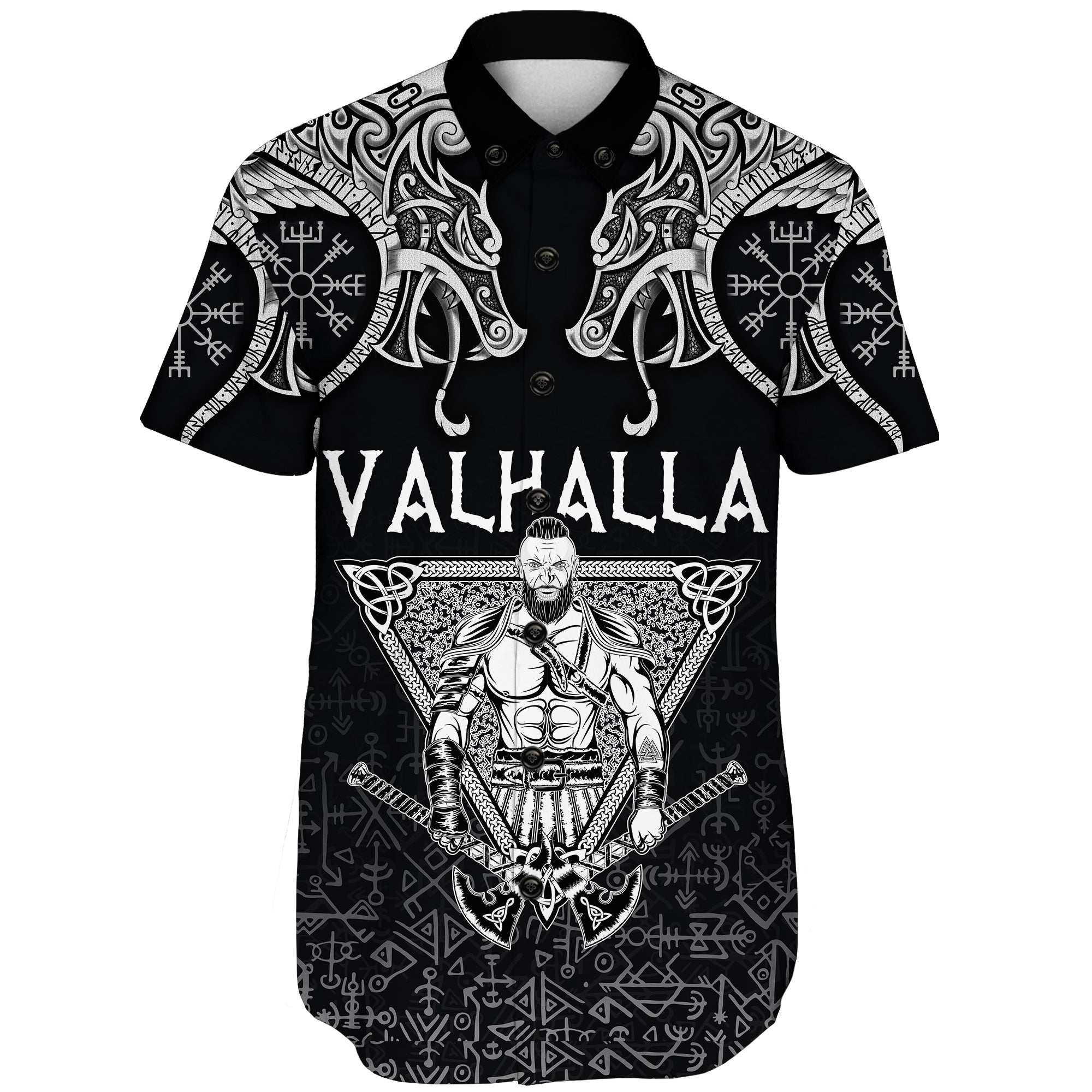 viking-shorts-sleeve-shirts-warrior-valhalla-and-double-dragon