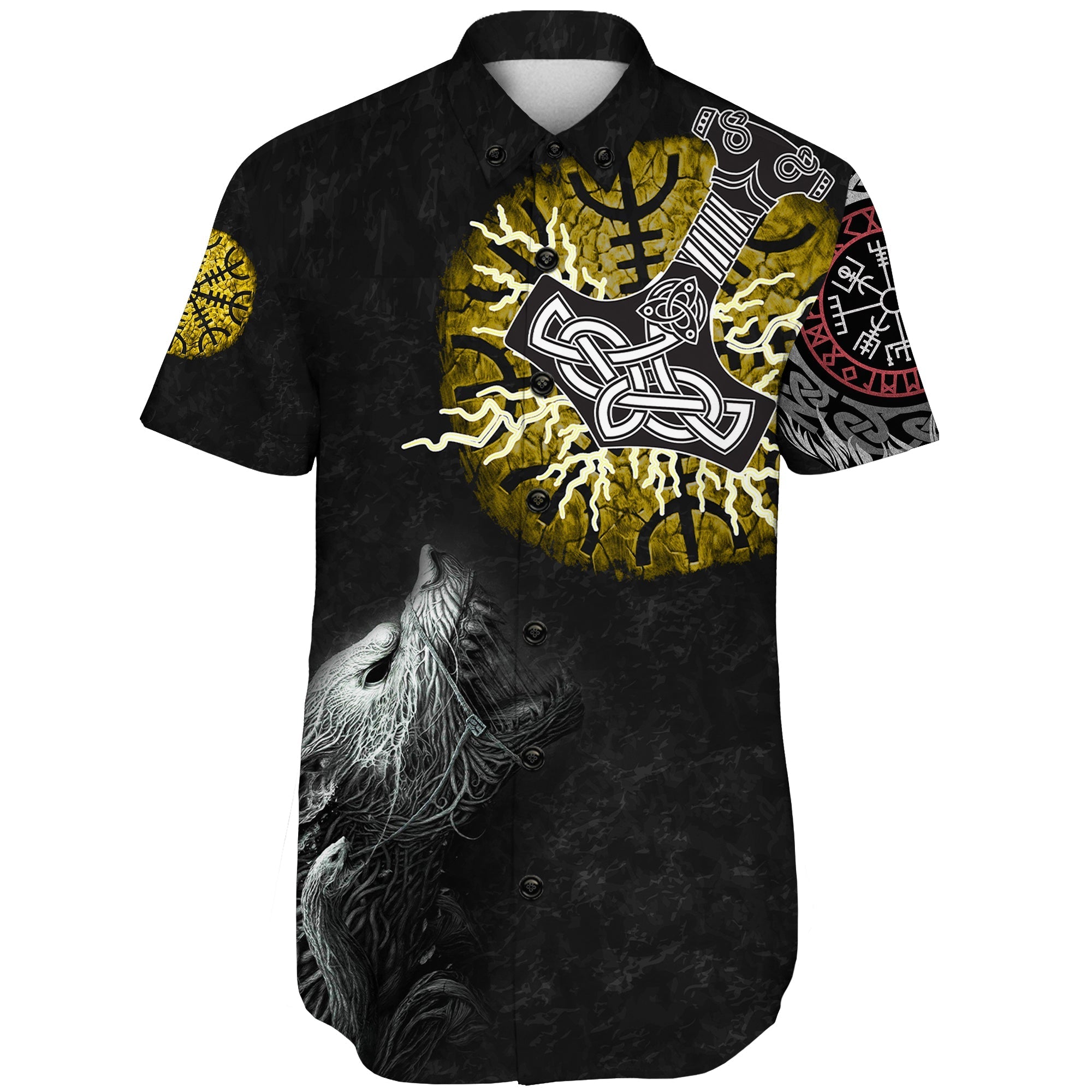 custom-viking-short-sleeve-shirts-fenrir-fight-mjolnir-of-thor-on-helm-of-awe