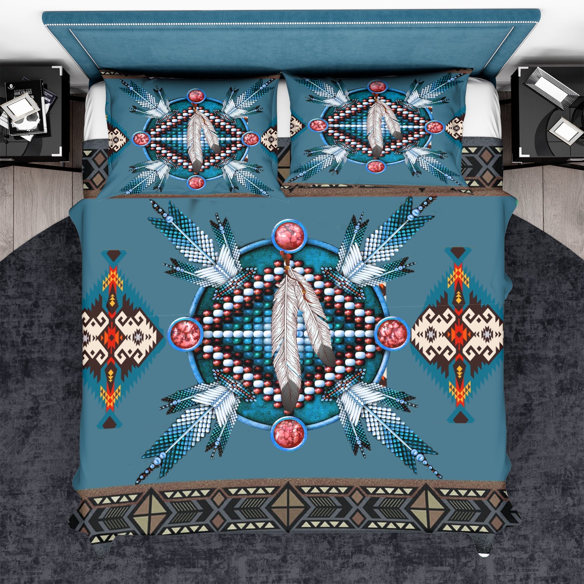 Mandala Feather Native American Native American Bedding Set LT10 - Wonder Print Shop