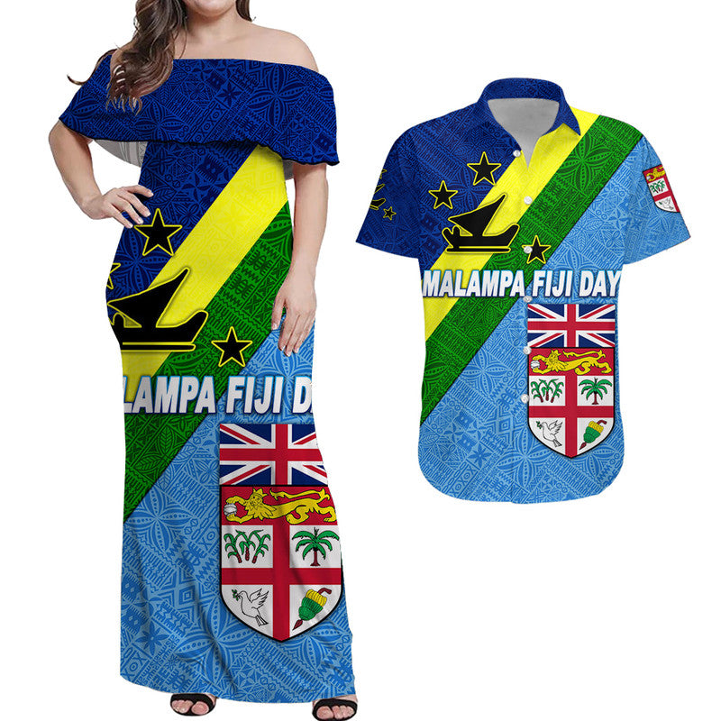 Vanuatu Malampa and Fiji Day Matching Hawaiian Outfits For Couples Simple Style LT8 - Wonder Print Shop