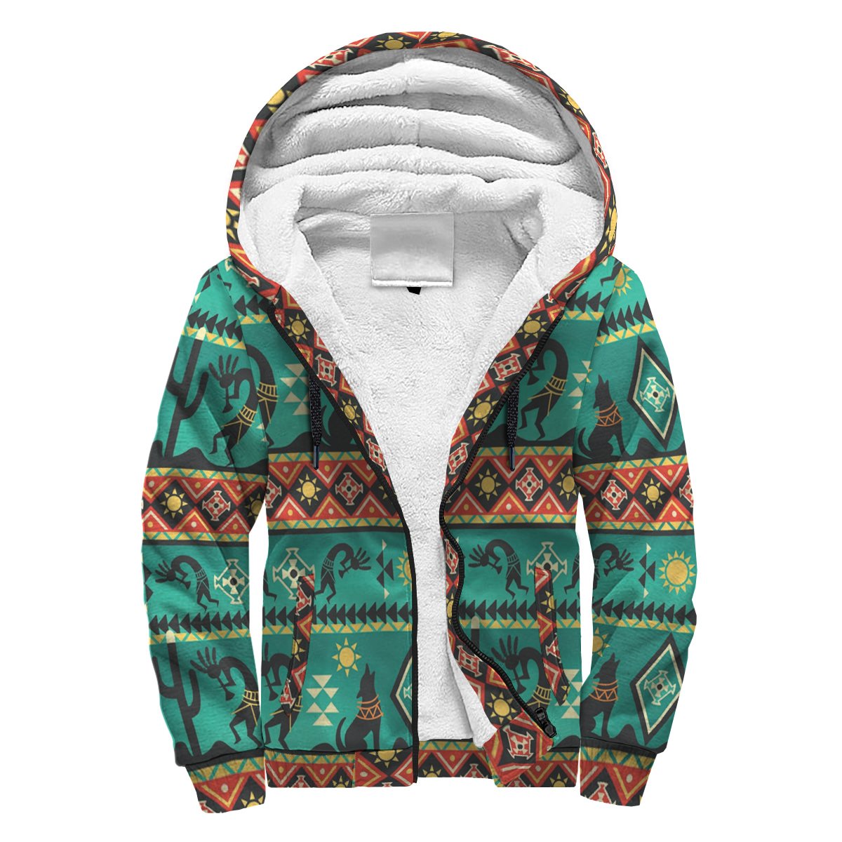 kokopelli-myth-green-native-american-sherpa-hoodie