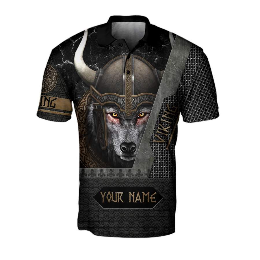 Custom Viking Clothing 3D Viking Wolf Warrior Custom Polo Shirt RLT12 - Wonder Print Shop