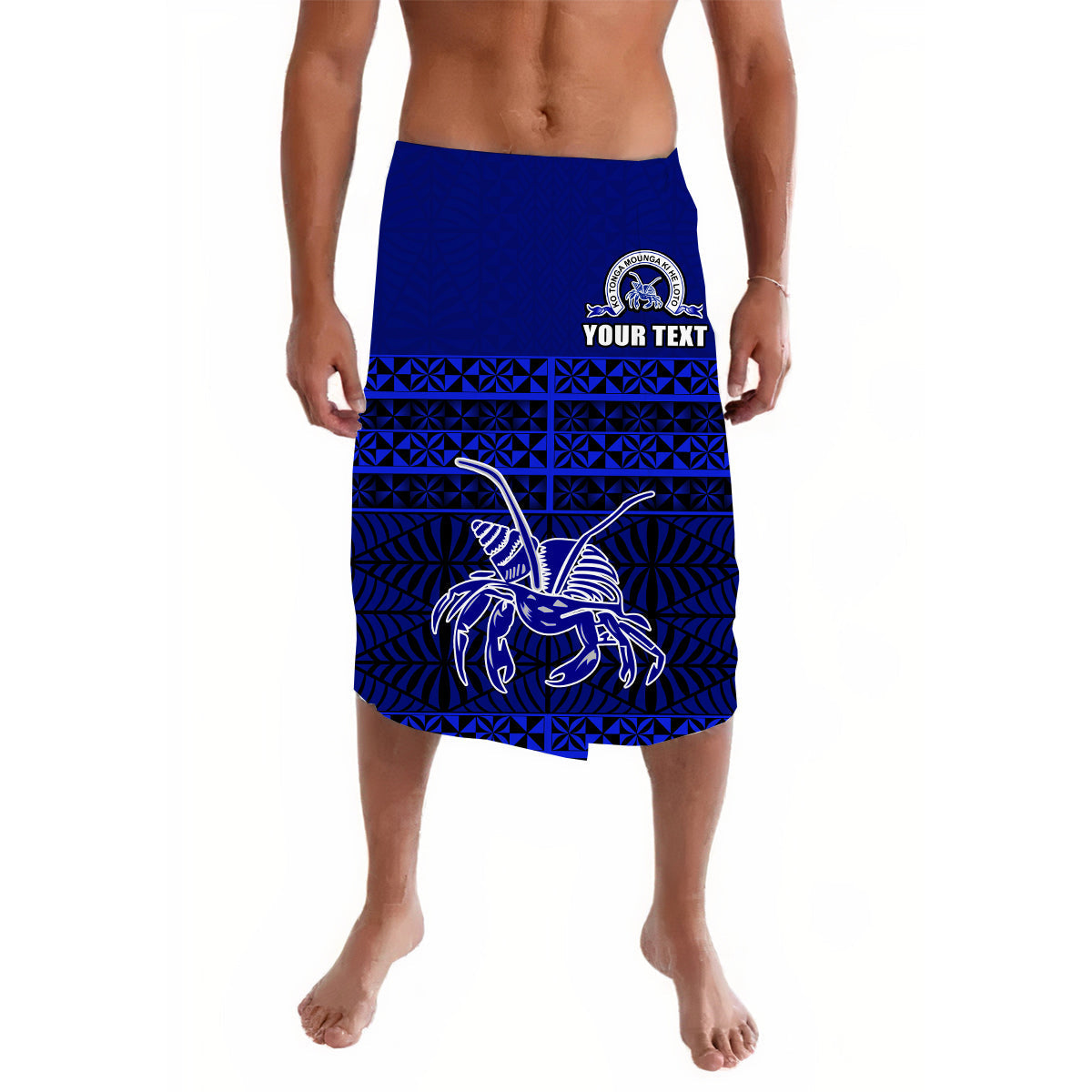 Blue lava lava skirt with geometric band and white horse graphic