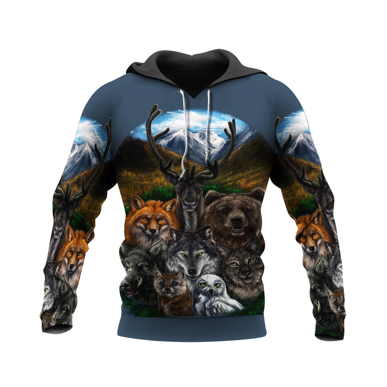 Native American Wolf With Animal 3D Hoodie New LT10 - Wonder Print Shop