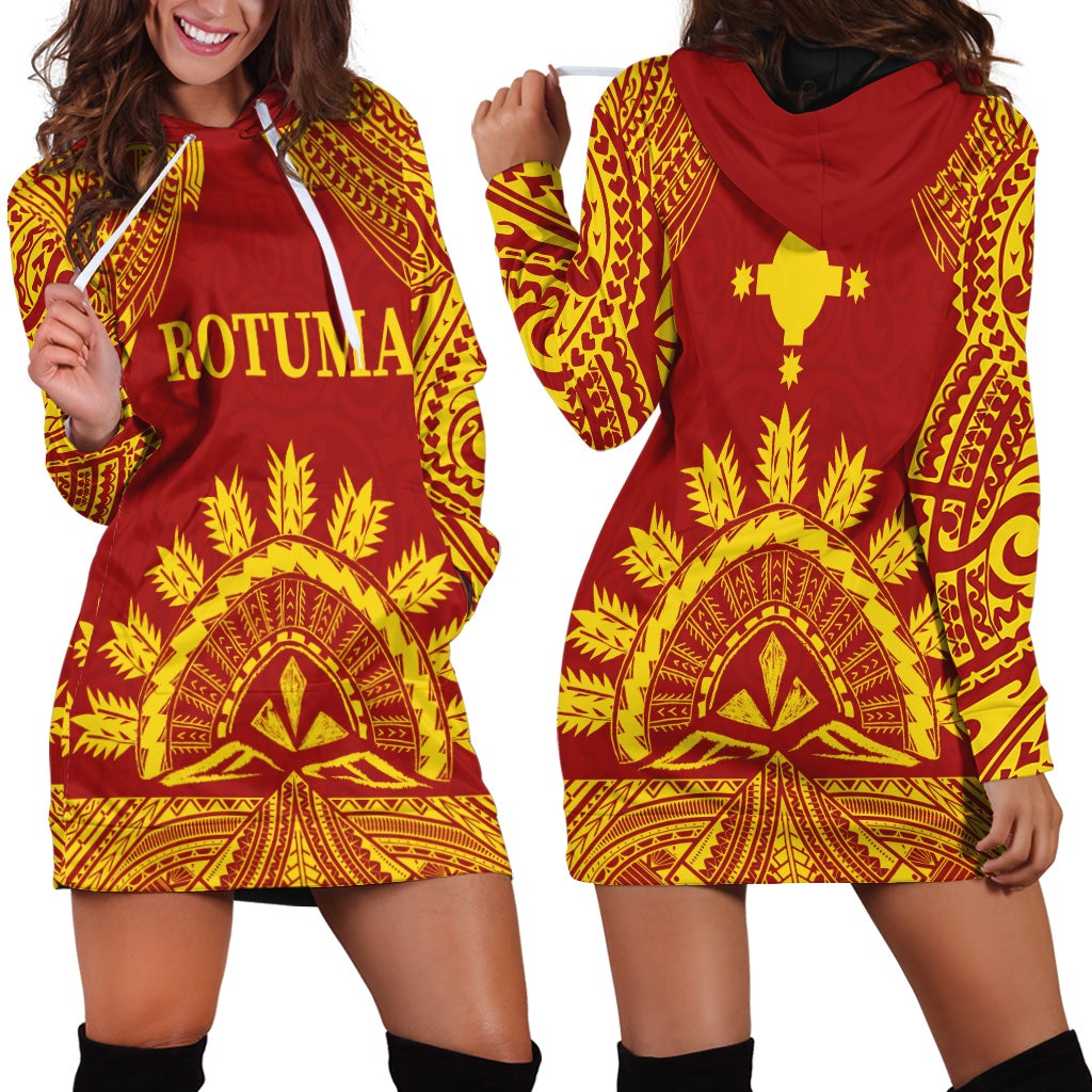 Rotuma Fiji Islands Hoodie Dress Noatau Tapa Patterns LT13 - Wonder Print Shop