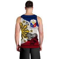 Men's tank top back view with eagle and Philippine emblem tribal graphic, sleeveless
