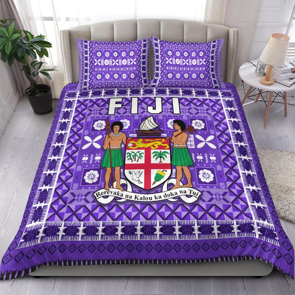 Fiji Bedding Set Pattern - Fijian Tapa Pattern Purple LT13 - Wonder Print Shop