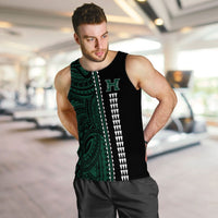 Men's black & green sleeveless tank top with vertical stripe graphic