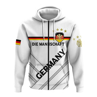 Weißer Zip-Hoodie mit „DIE MANNSCHAFT“, Adler-Emblem und goldenen Sternen