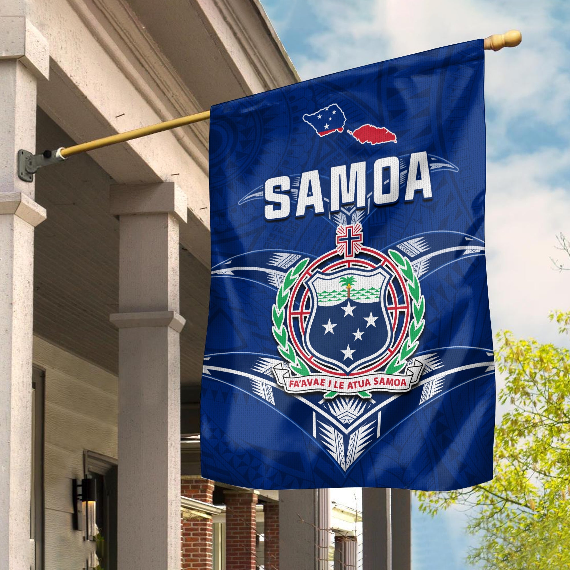 Toa Samoa Rugby Flag Siamupini Proud Blue Ver.02 LT13 - Wonder Print Shop