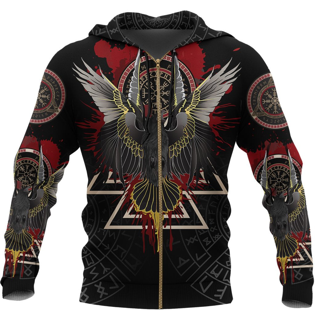 Viking Zip Hoodie Raven Of Odin - Special Version RLT12 - Wonder Print Shop