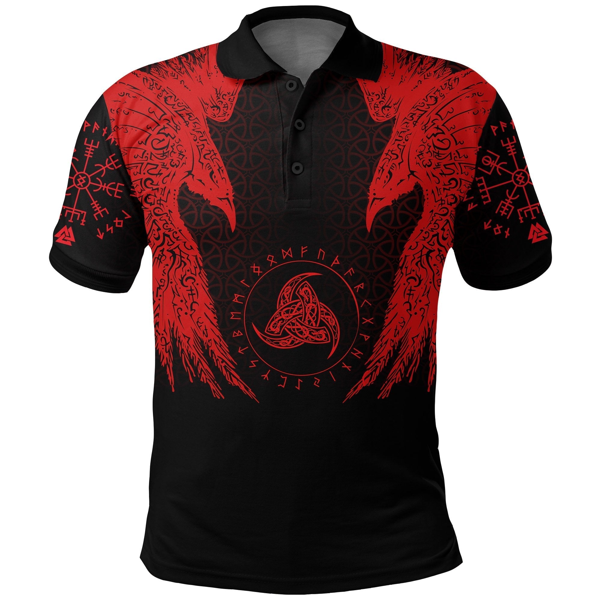 Viking Polo Shirt Muninn Tattoo RLT12 - Wonder Print Shop