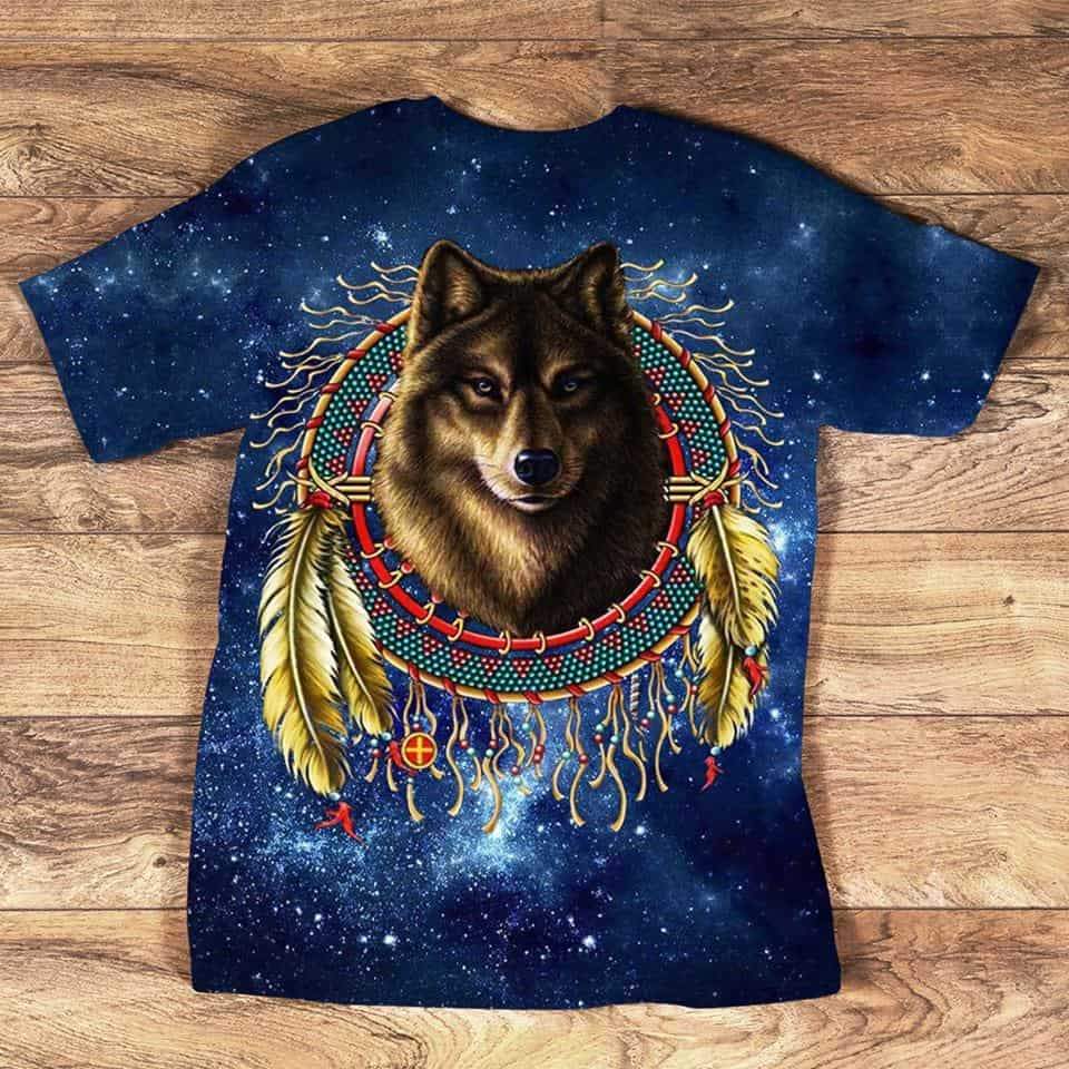 native-american-wolf-head-dream-catcher-3d-tshirt