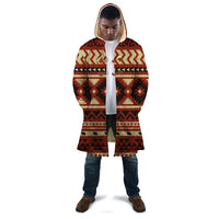 Unisex hooded ethnic-pattern cloak in colorful geometric design