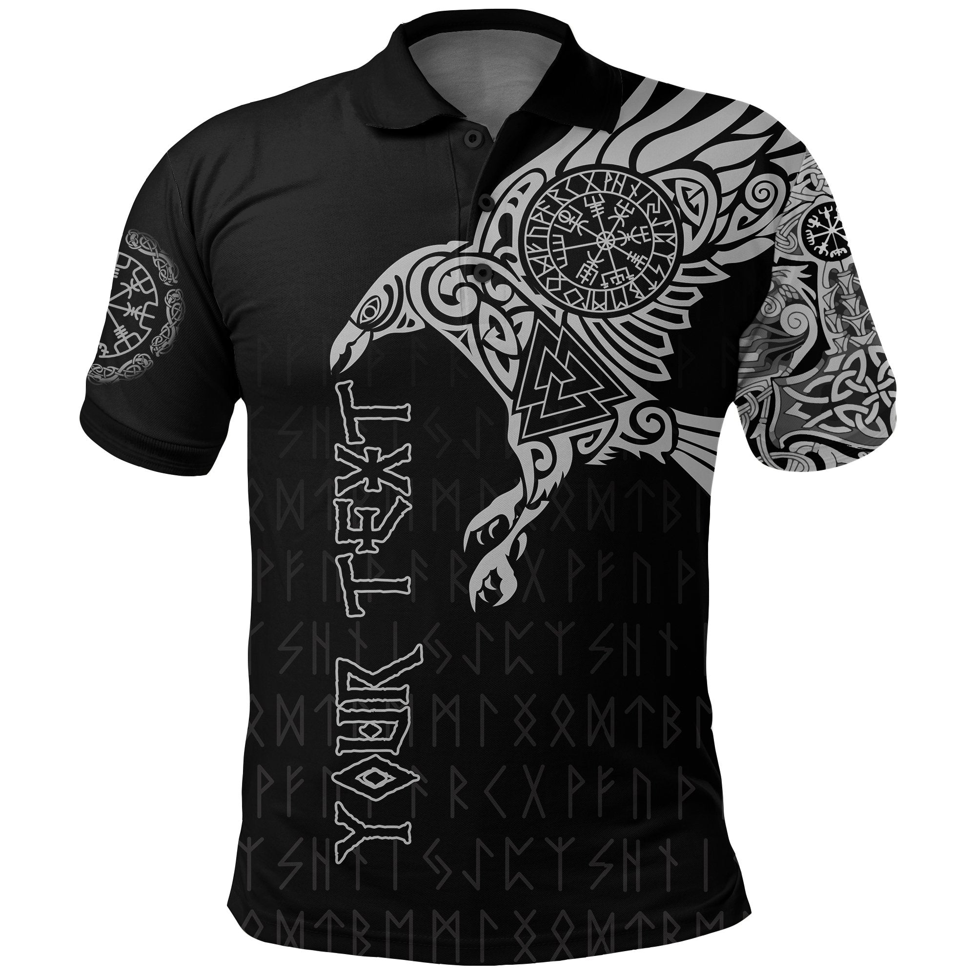 Viking Polo Shirt Custom The Raven Of Odin Tattoo RLT12 - Wonder Print Shop