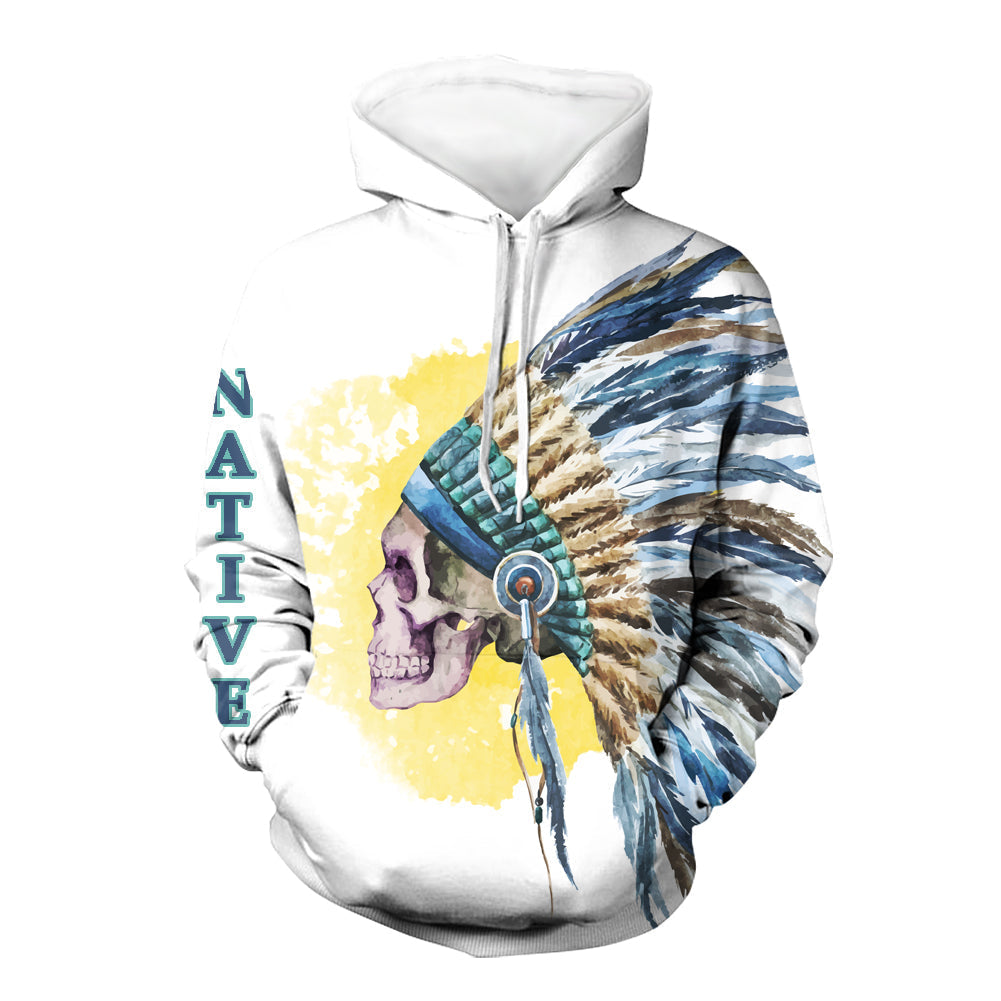 Skull Chief Native American 3D Hoodie LT10 - Wonder Print Shop