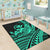 Hawaii Humpback Whale With Hibiscus Tribal Turquoise Area Rug LT12 - Wonder Print Shop