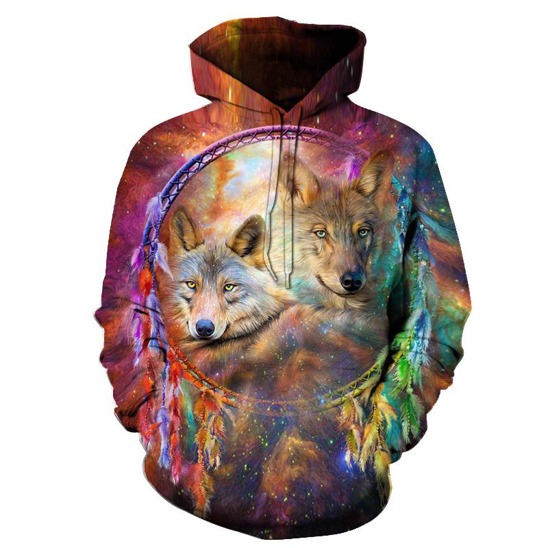 Wolf Dreamcatcher Native American All Over Hoodie LT10 - Wonder Print Shop