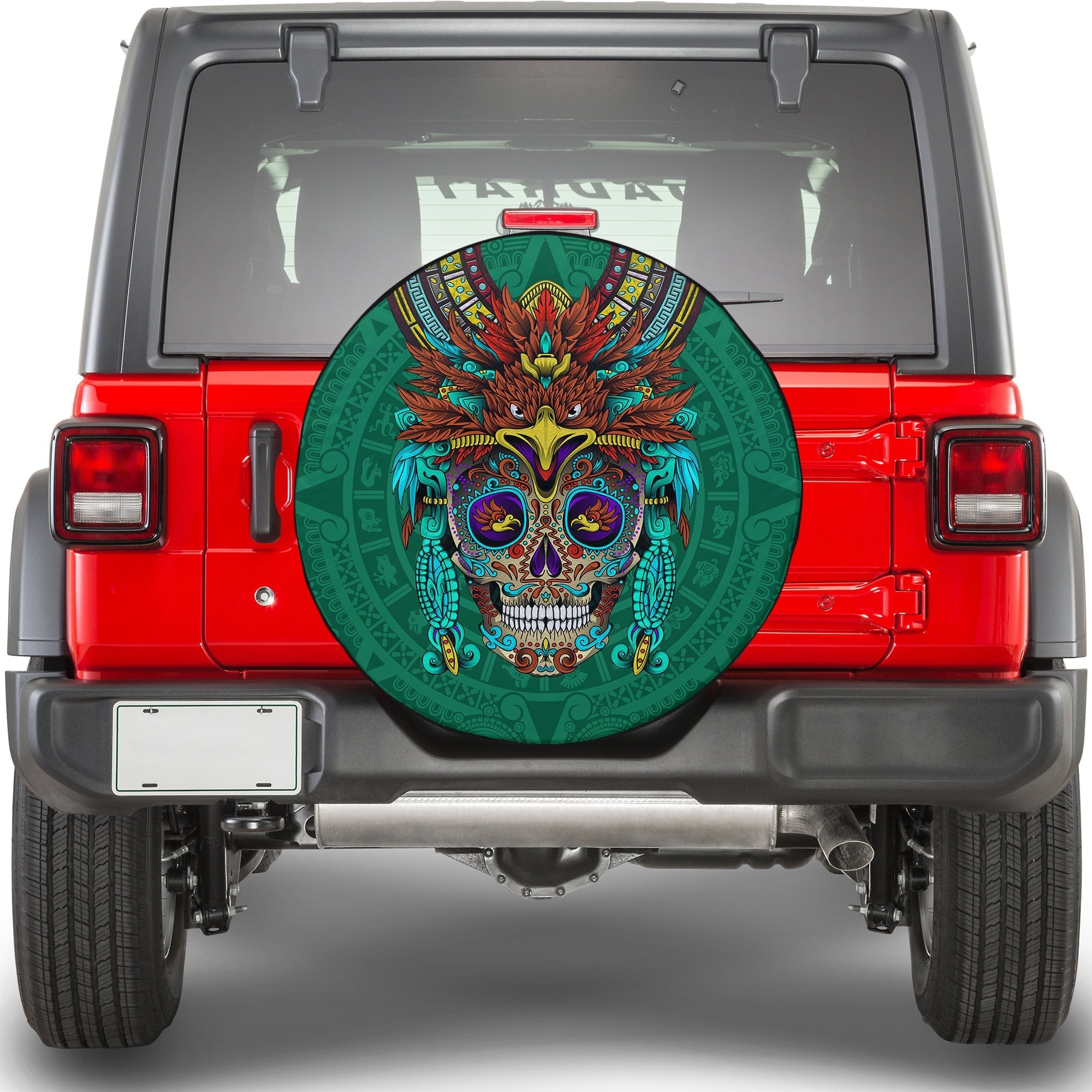 Mexico Spare Tire Cover - Mexican Skull Eagles Aztec Ver.03 LT13 - Wonder Print Shop