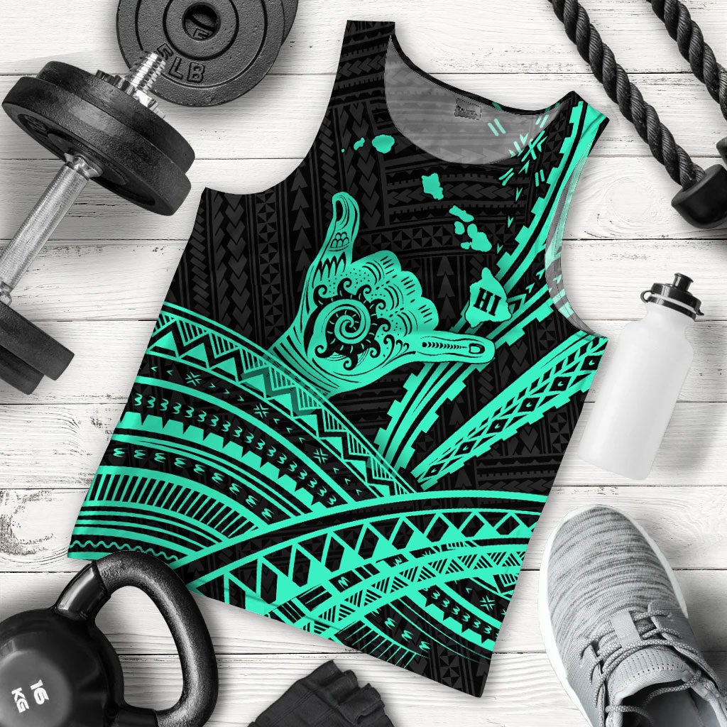 hawaii-shaka-polynesian-tribal-turquoise-men-tank-top