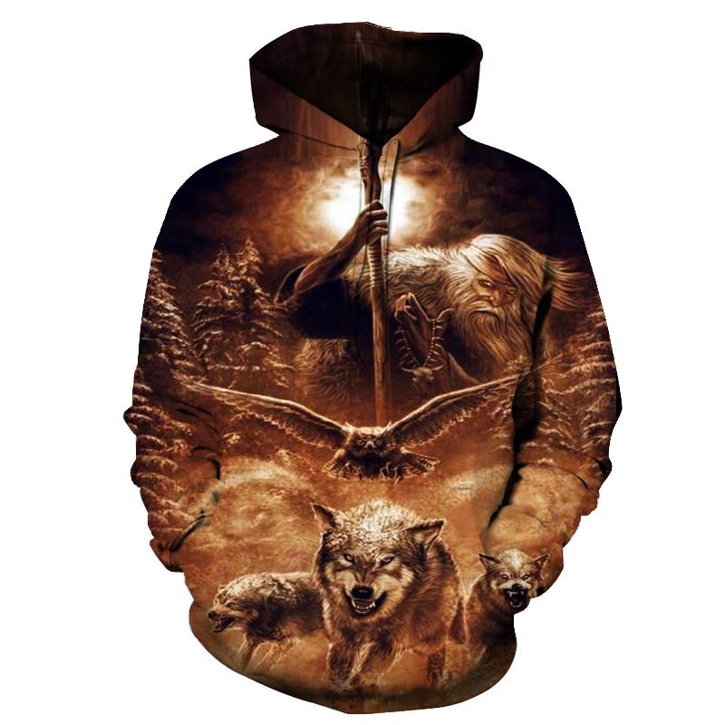 Thunderbird Wolf Native American All Over Hoodie LT10 - Wonder Print Shop