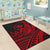 Hawaii Humpback Whale With Hibiscus Tribal Red Area Rug LT12 - Wonder Print Shop