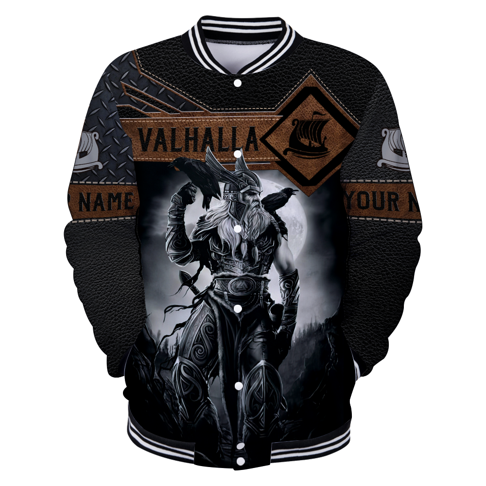 Custom Viking Clothing - Personalized Odin Valhalla Viking Baseball Jacket RLT12 - Wonder Print Shop