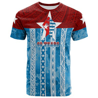 Cerulean OPM Morning Star 60 Years t-shirt with red tribal pattern panels and star graphic