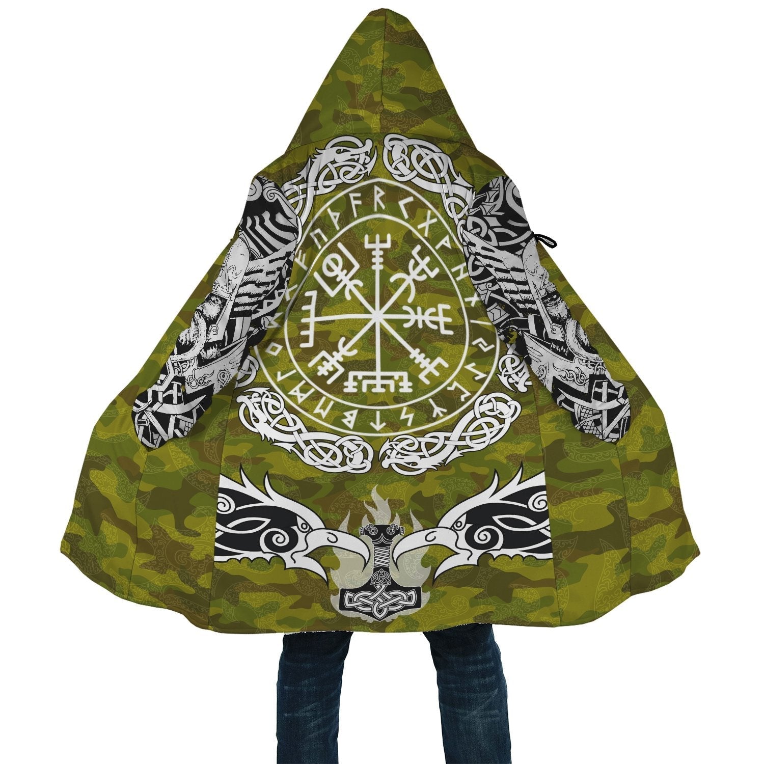 viking-cloak-raven-of-odin-and-symbol-viking-on-camo-background