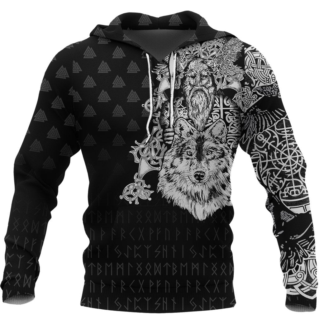 Viking Hoodie Old Norse Odin Tattoo RLT12 - Wonder Print Shop